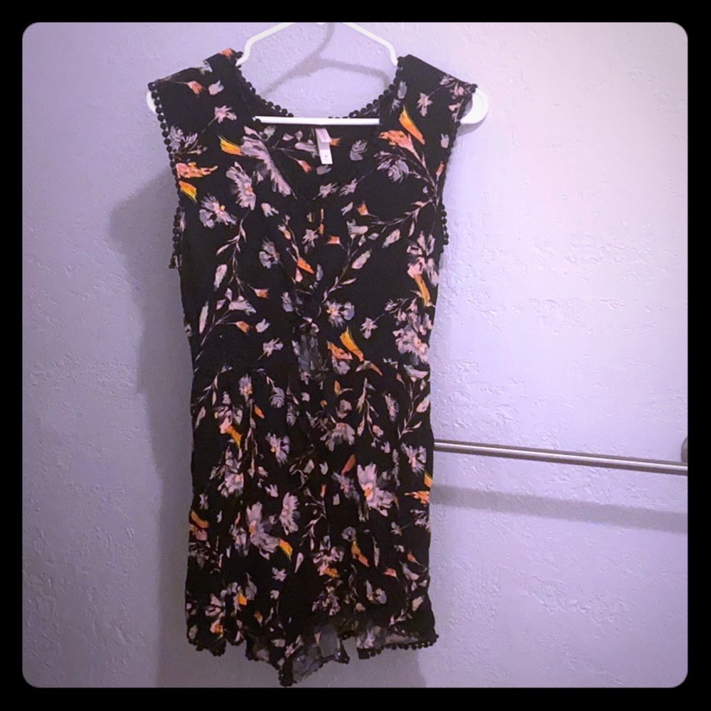 Black floral Romper